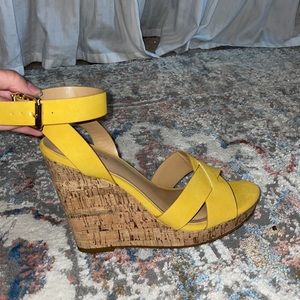 Mustard yellow wedges